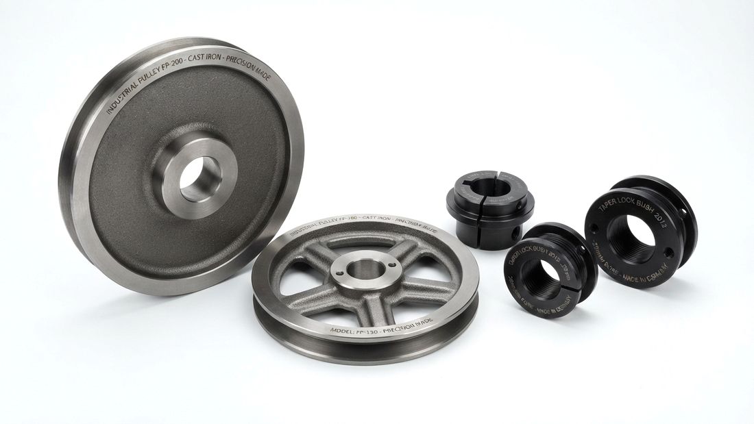 Cast iron pulleys and taper-lock bushes