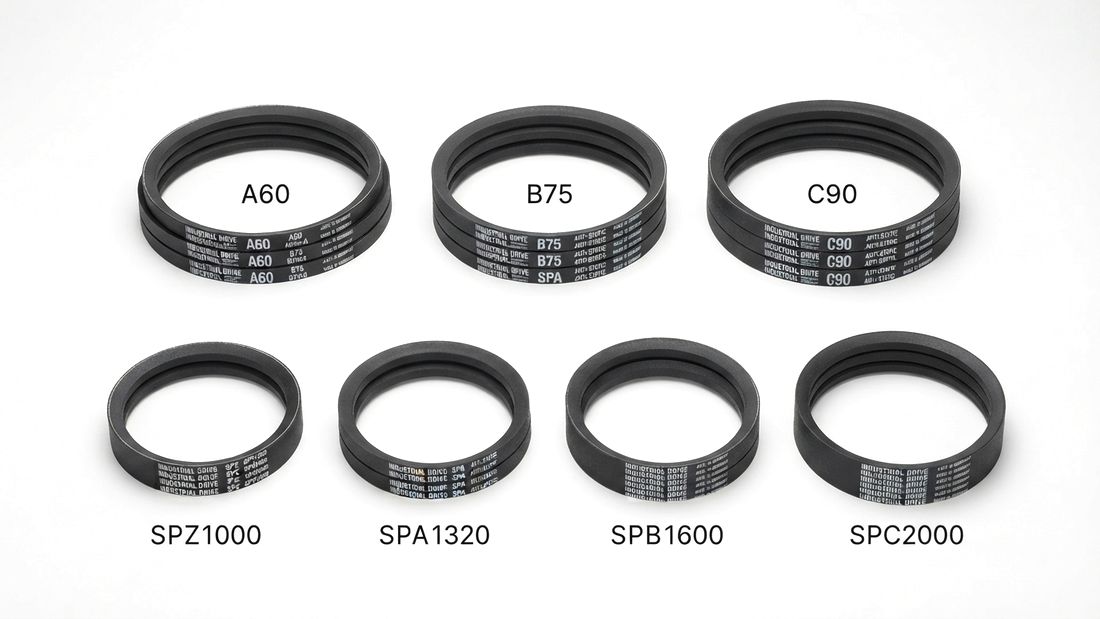V-belts, classical A, B, C and wedge SPZ, SPA, SPB, SPC