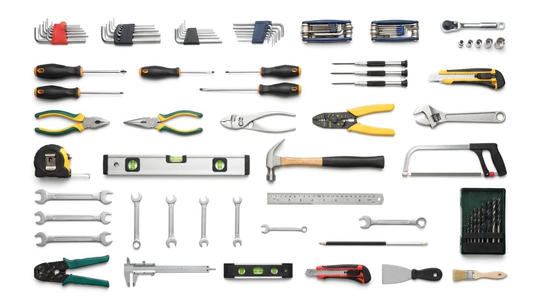 Hand tools and measuring tools assortment